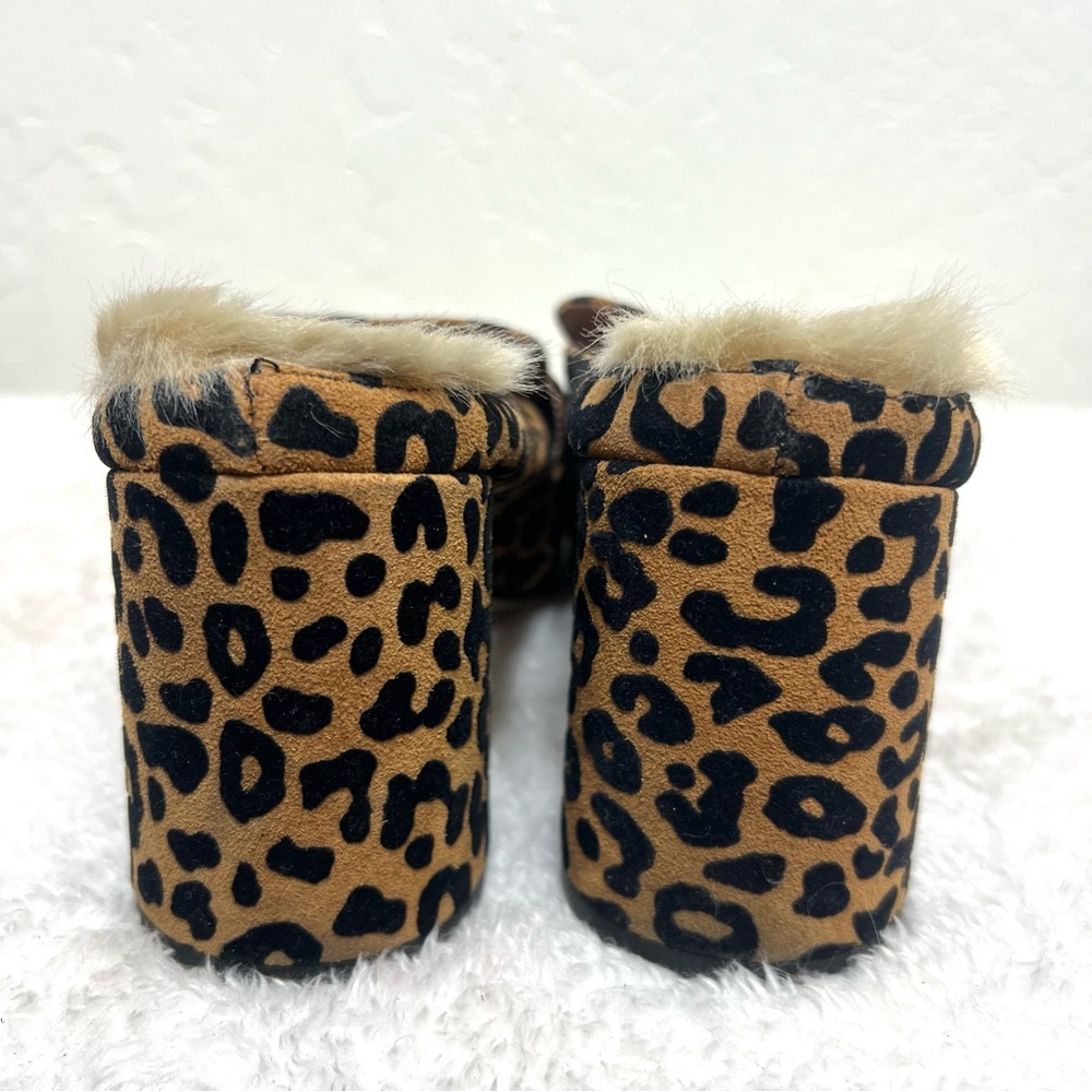 Summit White Mountain Suede Leopard Print Mules Buckle Accent Faux Fur Size 9.5 - Picture 5 of 16
